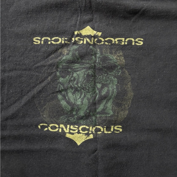 Psyopus Vintage Conscious Subconscious Black Yellow Green Graphic T-Shirt size S - Picture 4 of 5